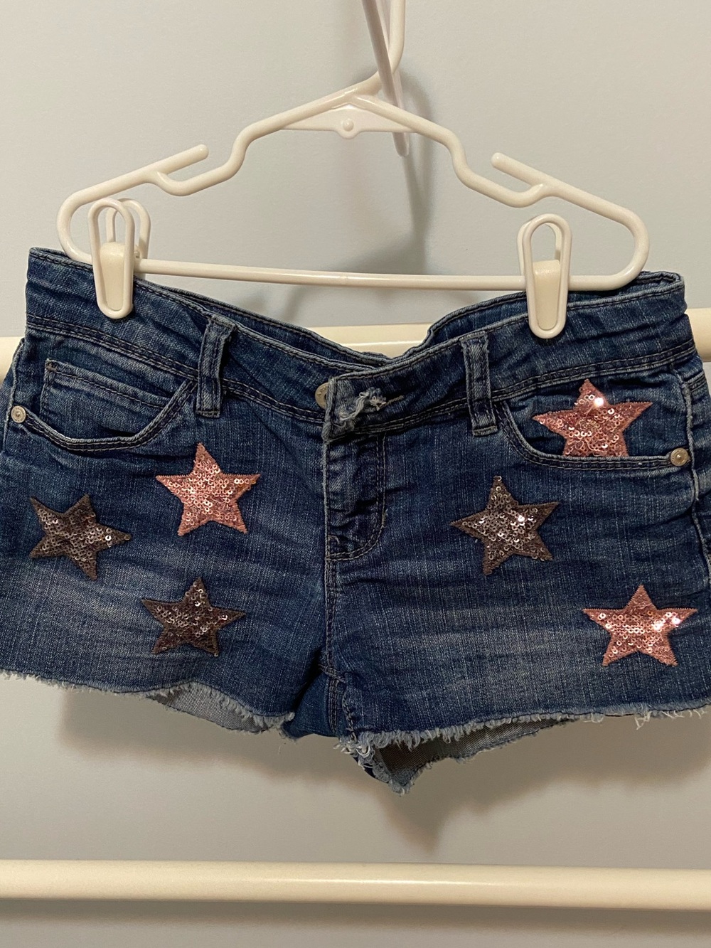 Arizona Jean Co Girls Sequin Star Denim Shorts
